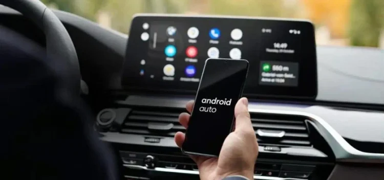 Android Auto projetado nos óculos do condutor