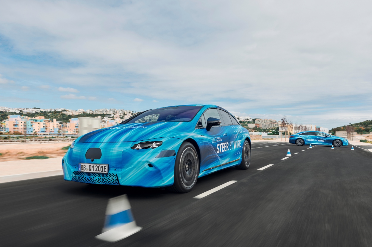 Mercedes EQS “steer‑by‑wire”