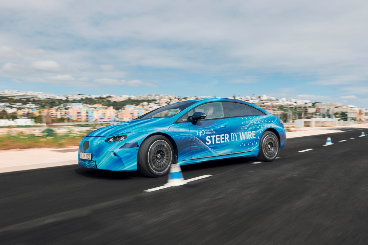 Mercedes EQS “steer‑by‑wire”